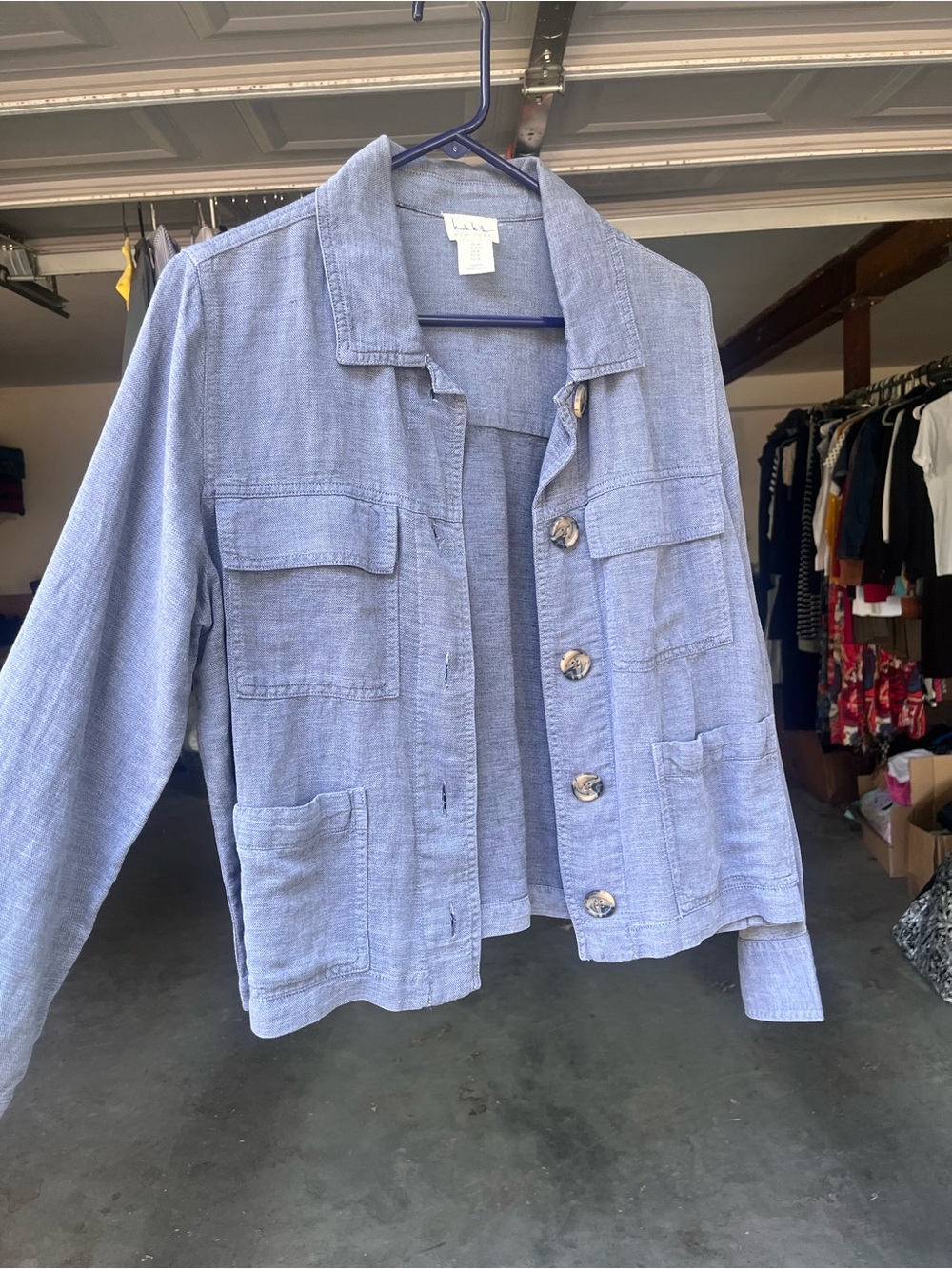 Nicole Miller New York Women's Light Blue Utility Jacket